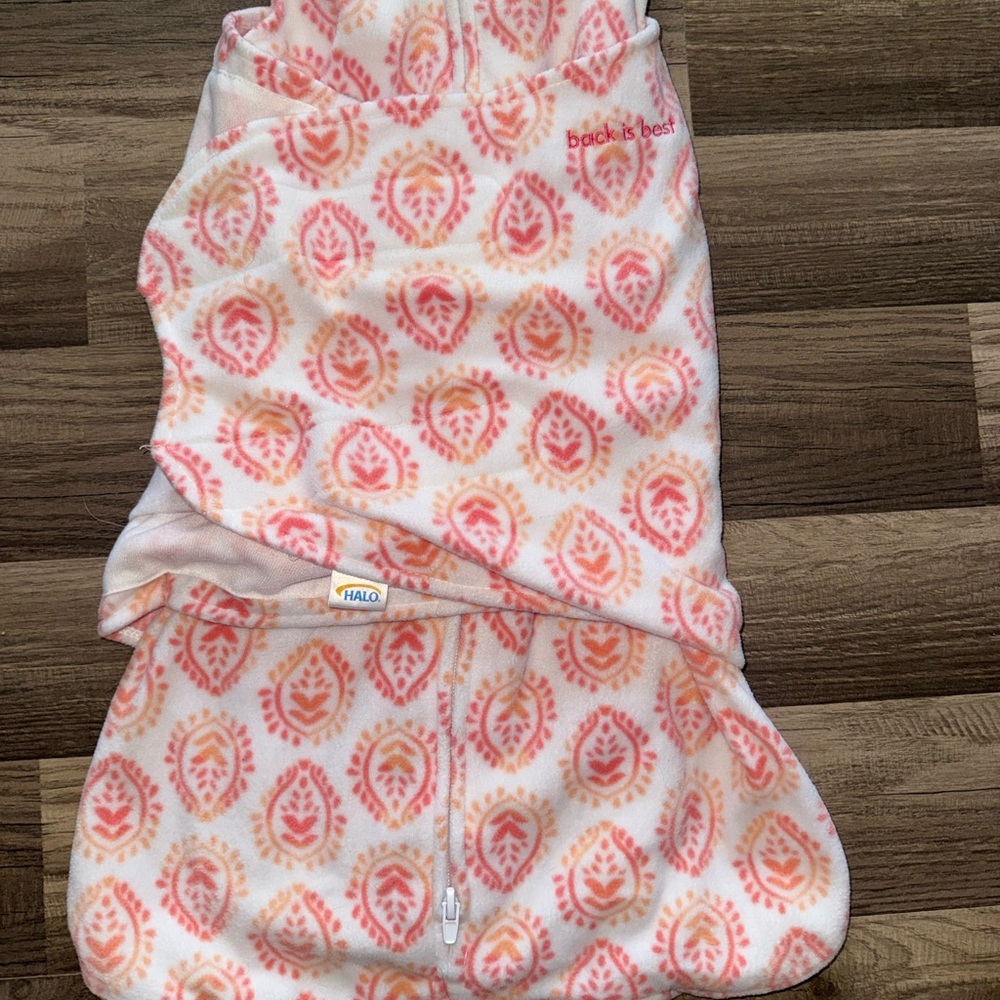 Halo Swaddle with Pink and Orange Pattern
